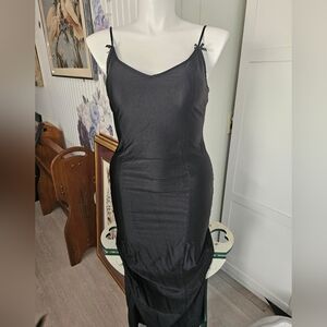 Katia Rae Spaghetti Strap Bodycon Knit Midi Dress Sz Xl Fits 10-12 Secy Rare EUC